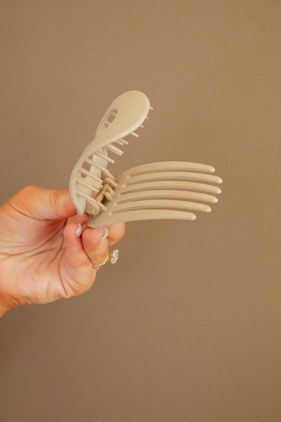 Shop ANDi - Circle Cutout Flat Claw Clip: Light Tan