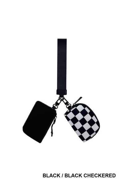 Vanilla Monkey - Dual Pouch Wristlet Keychain Wallet: NAVY/TITANIUM / 1 (ONE SIZE)