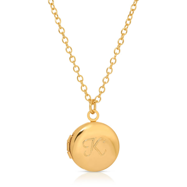 Lucky Feather - Mini Engraved Locket - K