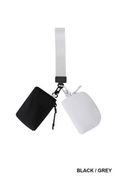 Vanilla Monkey - Dual Pouch Wristlet Keychain Wallet: NAVY/TITANIUM / 1 (ONE SIZE)