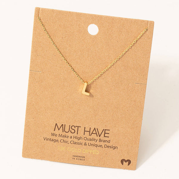 Fame Accessories - Initial Pendant Necklace: RG