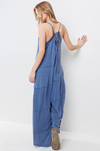 Ces Femme - Solid Jumpsuit With Pockets / BJ6854: S-M-L (2-2-2) / DENIM