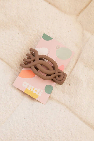 Shop ANDi - Overlapping Flat Claw Clip: Brown