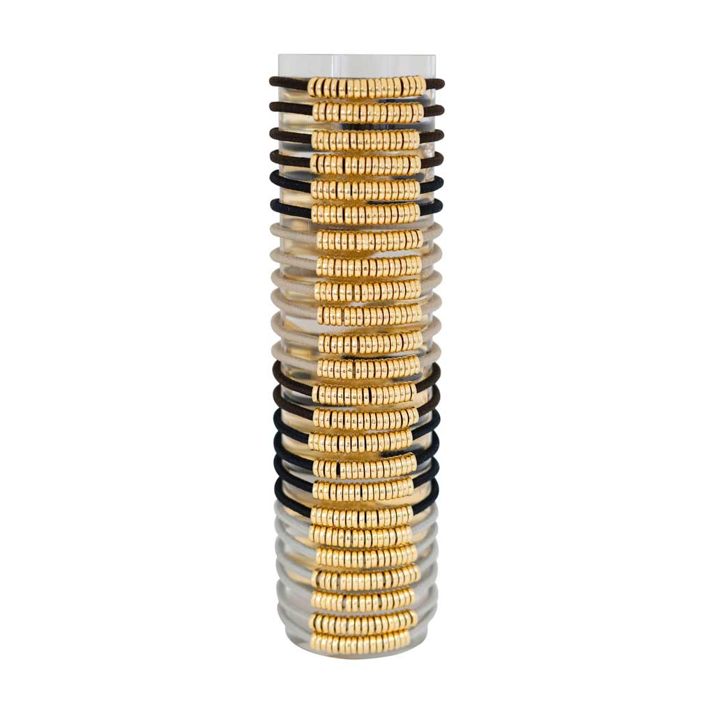 By Lilla - DISC ELASTIC MIX & MATCH Bracelet/ Hair ties - SHADE: SHADE / ACRLYIC TUBE / GOLD