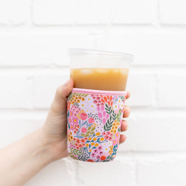 Elyse Breanne Design - Summer Meadows Drink Sleeve, Iced Coffee Sleeve, Drink Cover: Large
