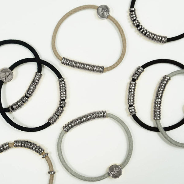 By Lilla - DISC ELASTIC MIX & MATCH Bracelet/ Hair ties - SHADE: SHADE / ACRLYIC TUBE / GOLD