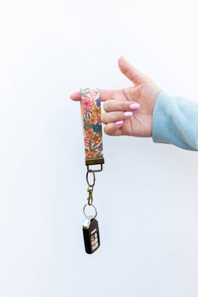 Frederick Family Co. - Canvas Wrist Keychain Lanyard, Custom Lanyard, Key Fob Wrist: #14 Boho Checker / 1.25 Inches Wide (size pictured)