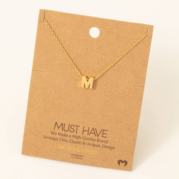 Fame Accessories - Initial Pendant Necklace: RG