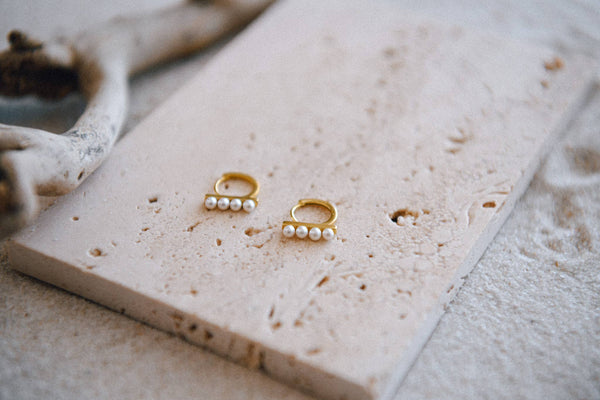 Cecelia Designs Jewelry - Gold Plated Lightweight Huggie Earrings Mother's Day Gift: CZ Huggies in 14k Gold Plated 925 Sterling