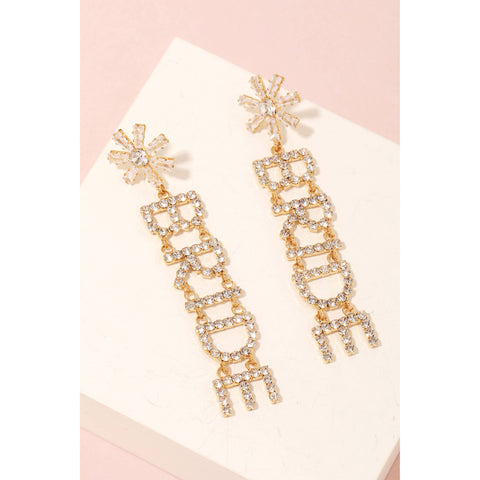 Anarchy Street - Floral Rhinestone Bride Earrings: CRG