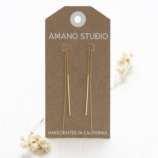 Amano Studio - Needle and Thread Earrings: Sterling Silver Plate