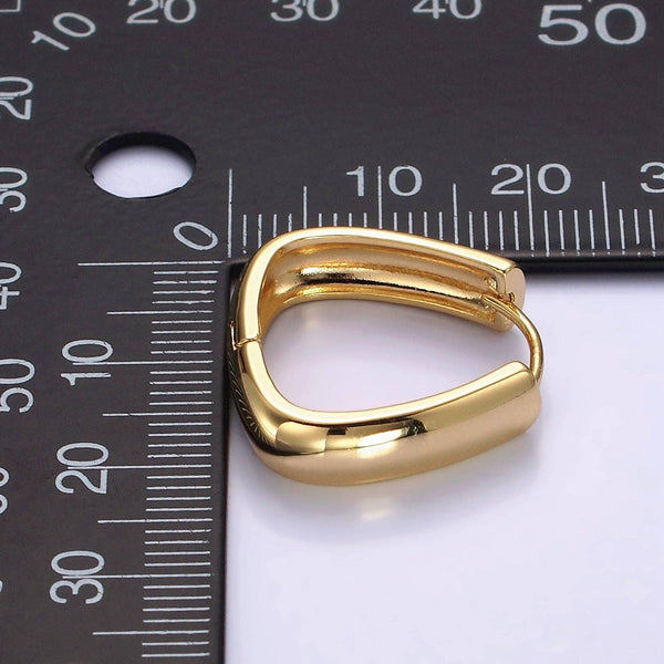 Aim Eternal - 14K Gold Filled 20mm Minimalist Band Triangle Huggie Earring