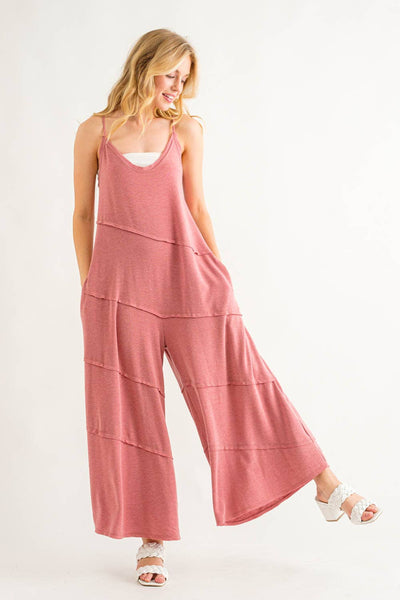 Ces Femme - Solid Jumpsuit With Pockets / BJ6854: S-M-L (2-2-2) / DENIM