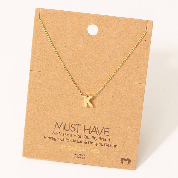 Fame Accessories - Initial Pendant Necklace: AG