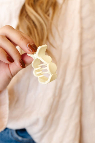 Shop ANDi - Ponytail Claw Clip: Cream / Dot