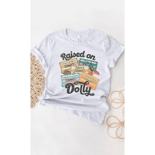 Raised On Dolly Cassette Country Music Western Graphic Tee: CREAM / M