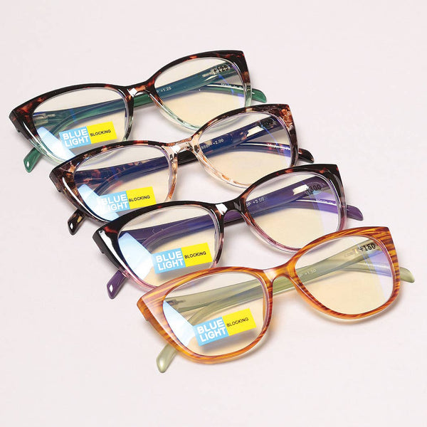 Cateye Blue-Light Reading Glasses: ONE SIZE / 12 ASSORTED