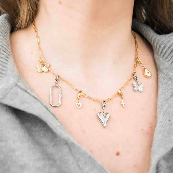 Pretty Simple - Chanelle Custom Charm Necklace Charms - WATERPROOF: Gold Carabiner