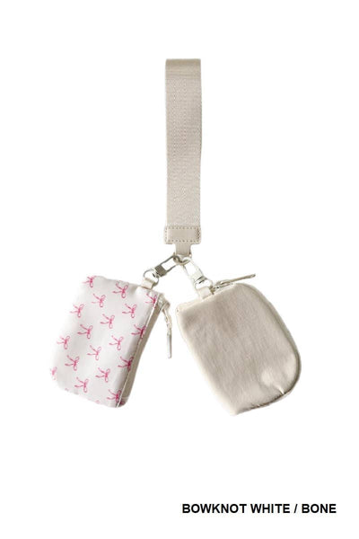 Vanilla Monkey - Dual Pouch Wristlet Keychain Wallet: NAVY/TITANIUM / 1 (ONE SIZE)