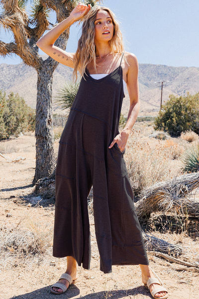 Ces Femme - Solid Jumpsuit With Pockets / BJ6854: S-M-L (2-2-2) / DENIM