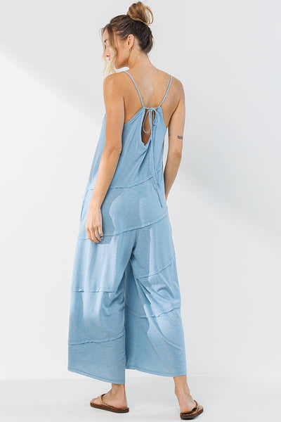 Ces Femme - Solid Jumpsuit With Pockets / BJ6854: S-M-L (2-2-2) / DENIM