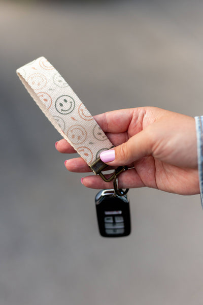Frederick Family Co. - Canvas Wrist Keychain Lanyard, Custom Lanyard, Key Fob Wrist: #14 Boho Checker / 1.25 Inches Wide (size pictured)