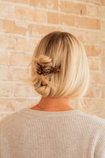 Shop ANDi - Overlapping Flat Claw Clip: Brown