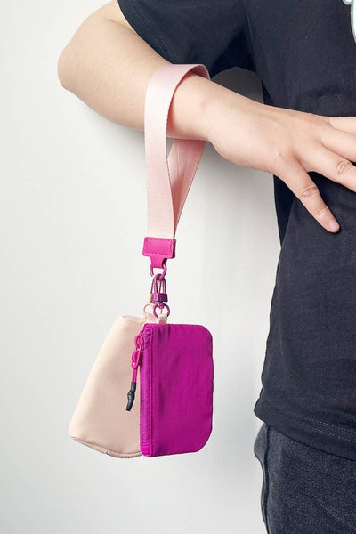 Vanilla Monkey - Dual Pouch Wristlet Keychain Wallet: NAVY/TITANIUM / 1 (ONE SIZE)