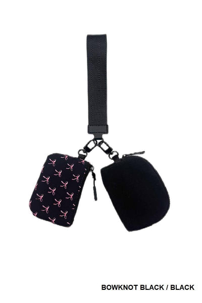 Vanilla Monkey - Dual Pouch Wristlet Keychain Wallet: NAVY/TITANIUM / 1 (ONE SIZE)