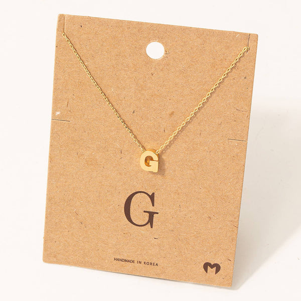 Fame Accessories - Initial Pendant Necklace: AG