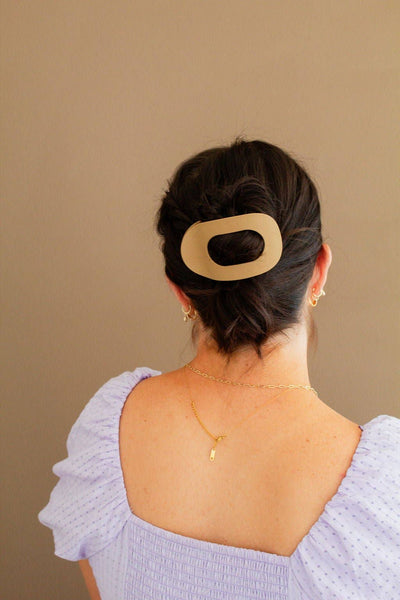 Shop ANDi - Circle Cutout Flat Claw Clip: Light Tan