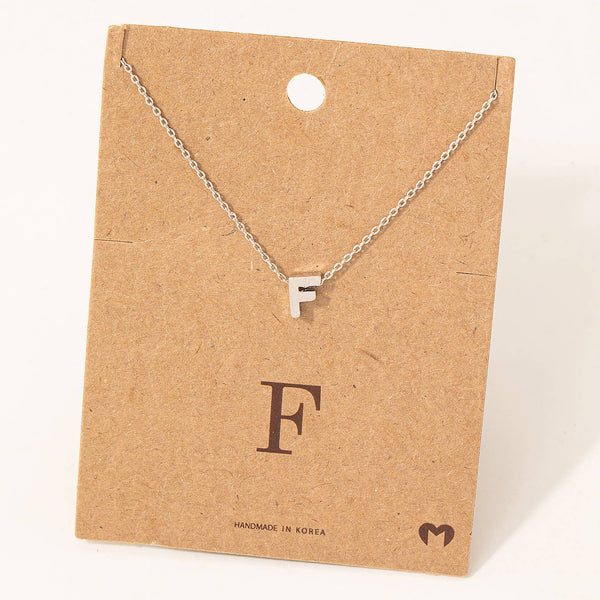 Fame Accessories - Initial Pendant Necklace: AG