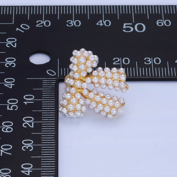 Aim Eternal - 14K Gold Filled Pearl Ribbon Bow Stud Earrings : Sliver