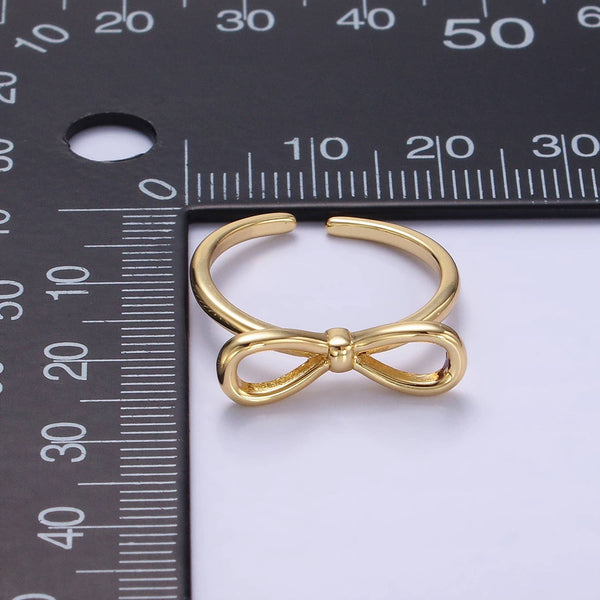 Aim Eternal - 14K Gold Filled Minimalist Open Ribbon Bow Ring : SLIVER