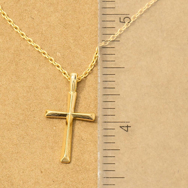 Fame Accessories - Gold Dipped Dainty Cross Pendant Necklace: G