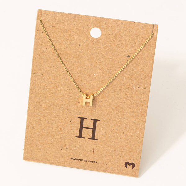 Fame Accessories - Initial Pendant Necklace: RG