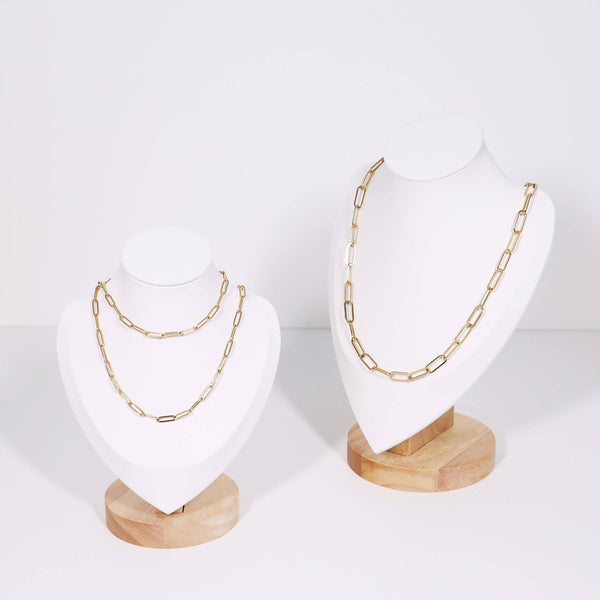 WJW - 18K Gold Paperclip Chain Necklace: 18+02" / 4mm