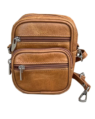 Roma Leathers, Inc. - 8701A cowhide leather mini crossbody: LBN