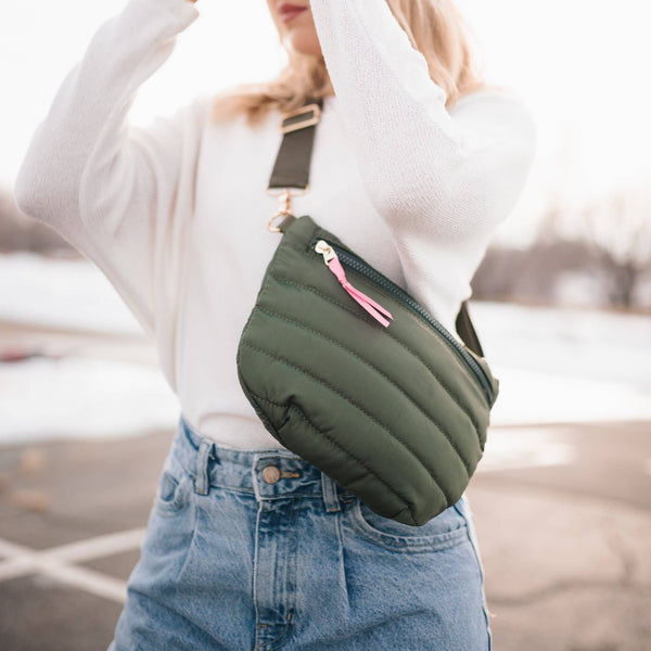 Pretty Simple - Jolie Puffer Belt Bag: Olive