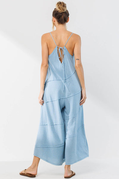 Ces Femme - Solid Jumpsuit With Pockets / BJ6854: S-M-L (2-2-2) / DENIM