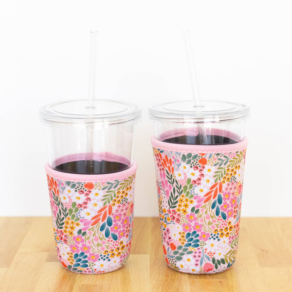 Elyse Breanne Design - Summer Meadows Drink Sleeve, Iced Coffee Sleeve, Drink Cover: Large
