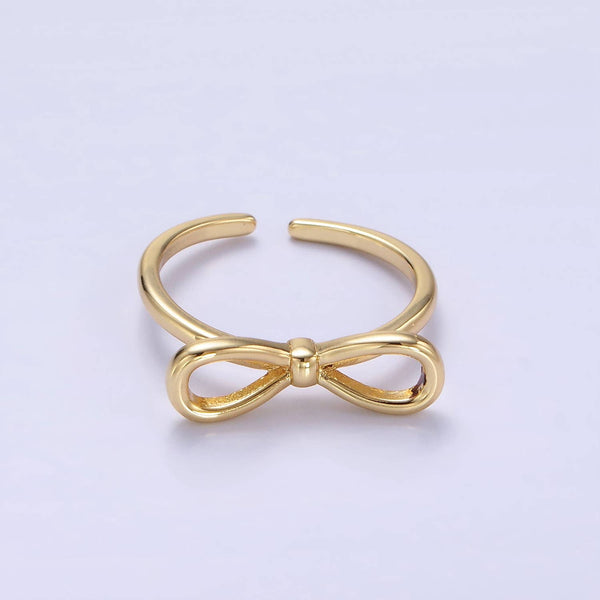 Aim Eternal - 14K Gold Filled Minimalist Open Ribbon Bow Ring : SLIVER