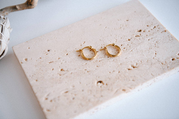 Cecelia Designs Jewelry - The Classic Gold Hoop Earrings - 15mm, Gold Plated Stainless