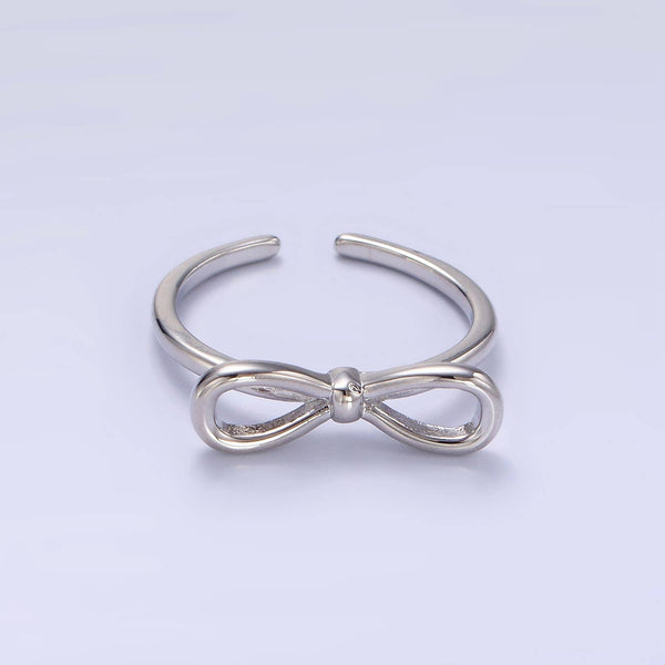 Aim Eternal - 14K Gold Filled Minimalist Open Ribbon Bow Ring : SLIVER