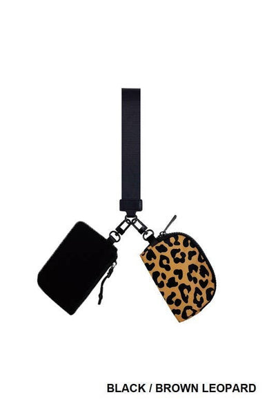 Vanilla Monkey - Dual Pouch Wristlet Keychain Wallet: NAVY/TITANIUM / 1 (ONE SIZE)