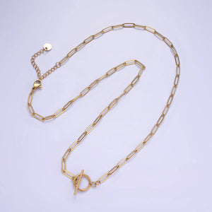 Aim Eternal - 14K Gold Filled Toggle Clasps Paperclip Chain 19in  Necklace: Gold