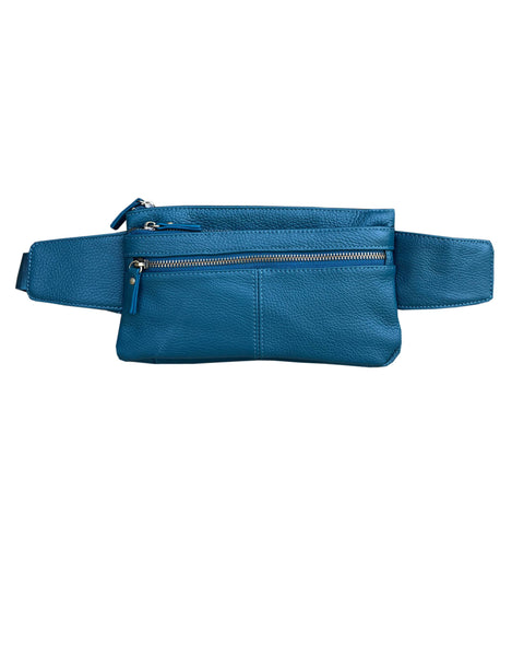 Roma Leathers - 3070 Fanny pack waist bag sling bag: Light blue