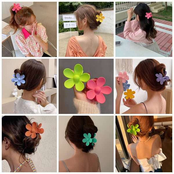 ACCITY - MATTE CUTE FLOWER HAIR CLAW CLIP_CWAHA0089: PINK / (OS) 5