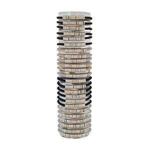 By Lilla - DISC ELASTIC MIX & MATCH Bracelet/ Hair ties - SHADE: SHADE / ACRLYIC TUBE / SILVER