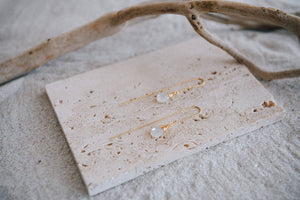 Cecelia Designs Jewelry - Gemstone and Gold-Plated Threader Earrings Mother's Day Gift: Moonstone